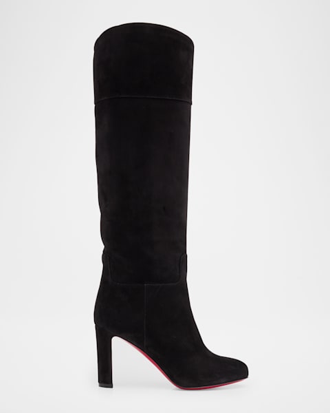 Stitched Suede Red Sole Western Boots