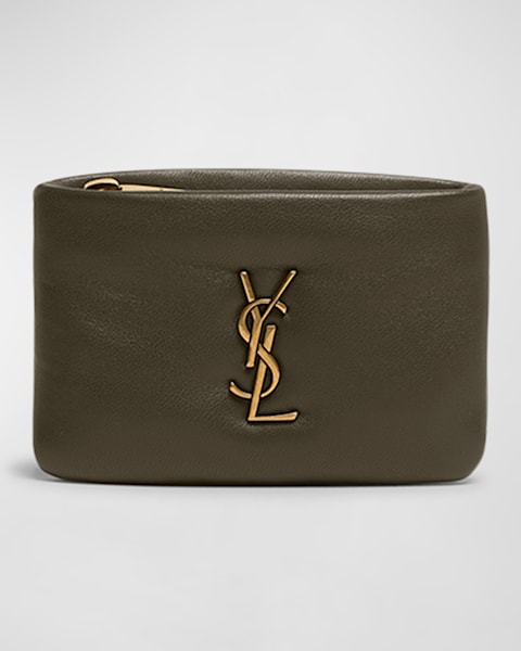 Saint Laurent YSL Monogram Envelope Flap Card Case in Python