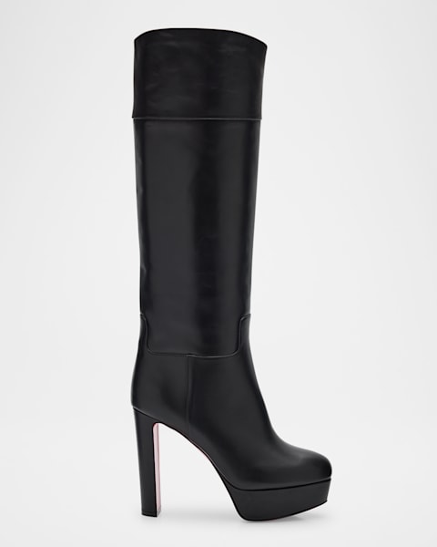 Christian Louboutin 80mm Miss Z Leather Knee-High Boots | Neiman