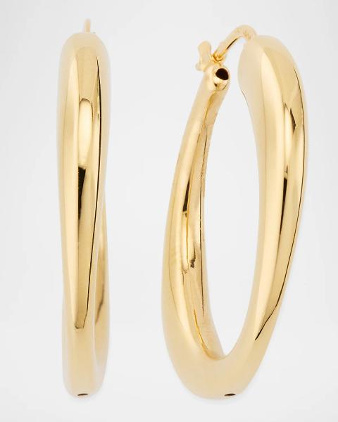 Lisa Nik Golden Dreams 18K Yellow Gold Pear-Shape Puff Hoop