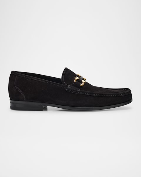 Ferragamo Men's Lapo Velvet Loafers | Neiman Marcus