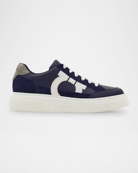 Men's Borg Low-Top Leather Sneakers