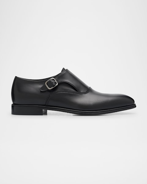 Prada Men's Brushed Leather Double-Monk Strap Loafers