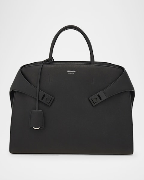 【関税負担無】Bottega Veneta Black leather briefcase BOTTEGA VENETA Large Intrecciato Embellished Leather