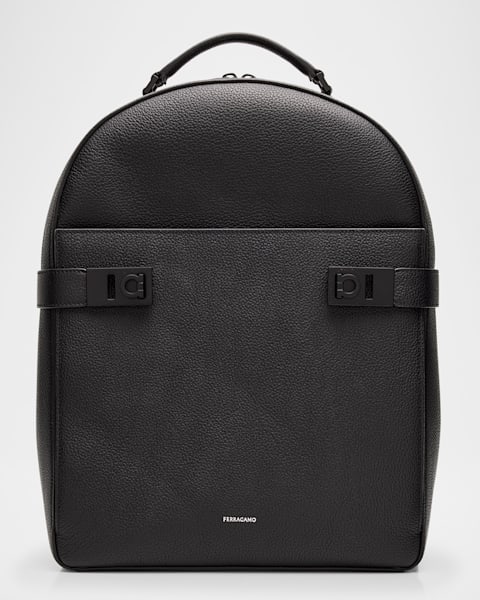 バックパック・リュック Ferragamo Gancini Leather Backpack Ferragamo Men's Embossed Gancini Leather Backpack | Neiman
