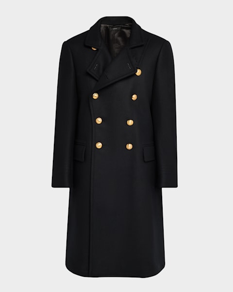 TOM FORD Men's Cotton and Silk Double-Breasted Trench Coat