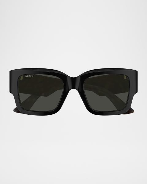 Gucci GG Extruded 99mm Acetate Shield Sunglasses | Neiman Marcus display picture 1