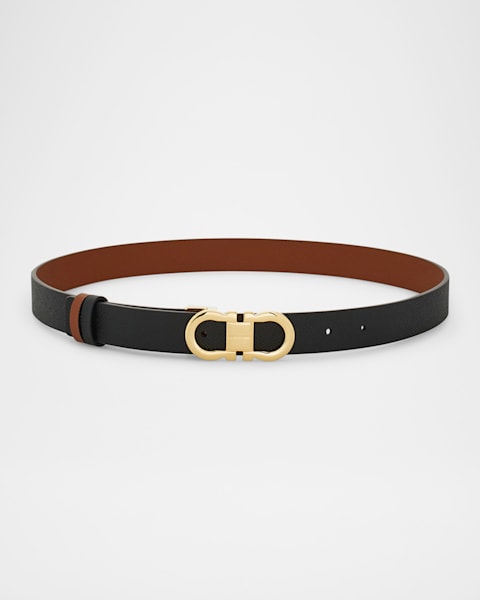 Toteme Double Clasp Leather Belt | Neiman Marcus
