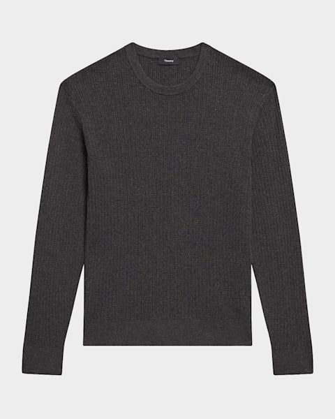 【Theory】CAMERON CREW N NOVO MERINO LT Theory Men's Crew Neck Sweater in Merino Wool, Black, S at
