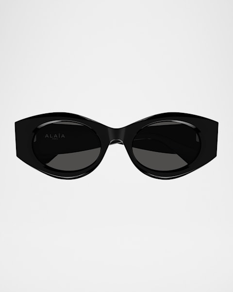 サングラス ALAIA SHIELD SUNGLASSES IN L ALAÏA EYEWEAR Mask large D-frame silver-tone sunglasses