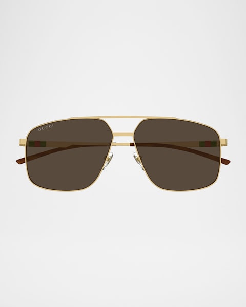 Gucci Men's GG2096SA-004 Metal Rectangle Sunglasses | Neiman Marcus