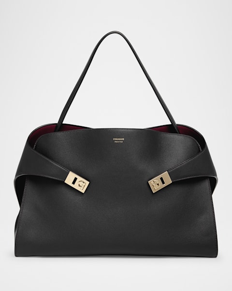 Ferragamo Arch Gancio Leather Shoulder Bag | Neiman Marcus