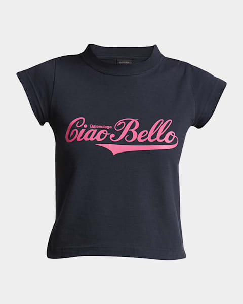 Balenciaga Gothic Type Shrunk T-Shirt Bodycon Fit | Neiman