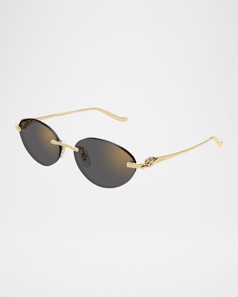 Panther Rimless Rectangle Metal Sunglasses