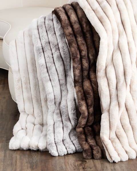 Coco Faux Fur Throw Blanket, 50" x 70"