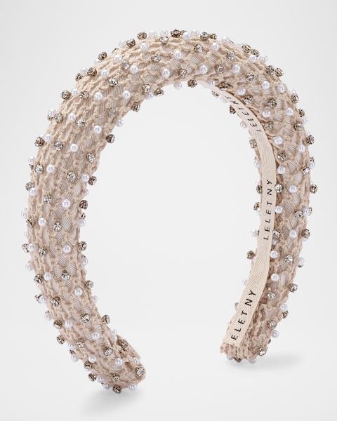 Lele Sadoughi Embellished Velvet Knotted Headband | Neiman 