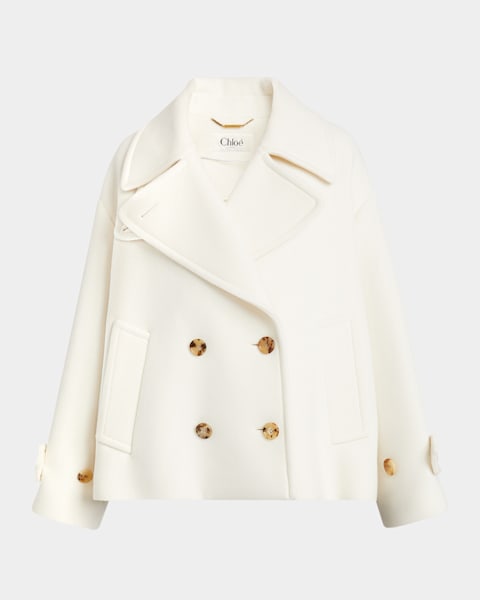 コート CHLOE DOUBLE-BREASTED WOOL AND CASHMERE COAT Chloe Double-Breasted Wool Coat | Neiman Marcus