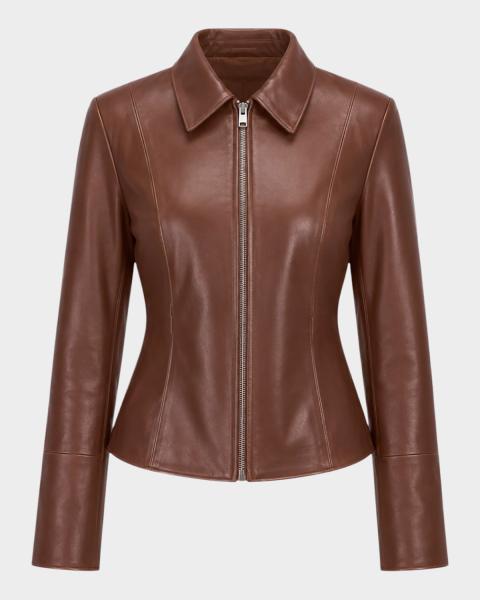 Prada Vintage Leather Double-Breasted Coat | Neiman Marcus