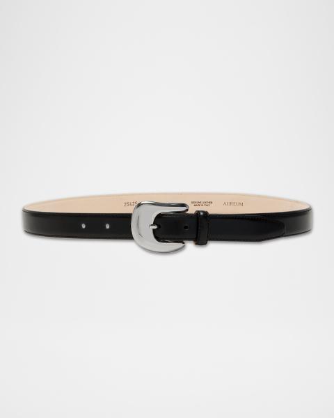 YSL | Cintura Box Monogram Leather Belt | Nero/Gold | Size: 90 (36\
