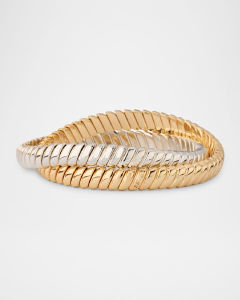 Cobra Elastic Bracelets, Set of 3, Gold