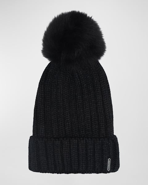 Gorski Select Cashmere Beanie with Lamb Shearling Pom | Neiman Marcus