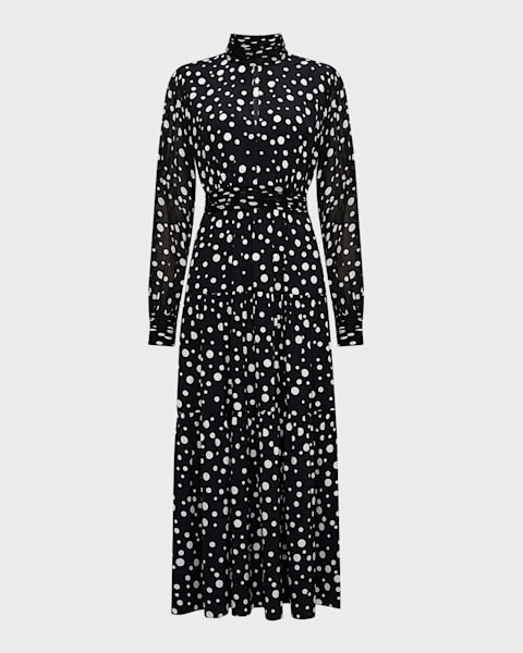 Jacquemus Rita Polka-Dot Off-The-Shoulder Gown | Neiman Marcus