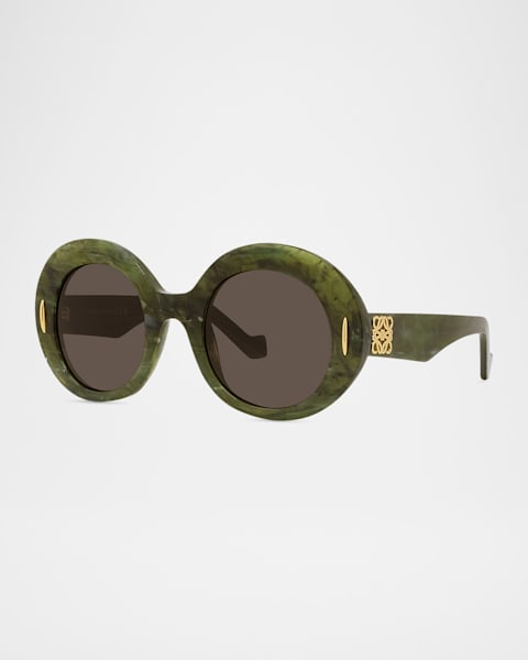 サングラス Loewe Dark Green Acetate Sunglasses LOEWE EYEWEAR Anagram Rectangular-Frame Acetate Sunglasses