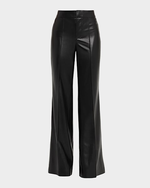 Alice + Olivia Dylan High-Waist Faux-Leather Pants | Neiman Marcus