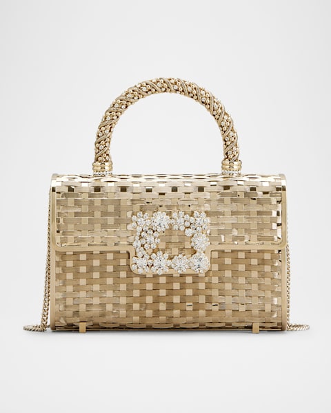 ROGER VIVIER GRAND VIVIER ハンドバッグ Roger Vivier Grand Choc Mini Crinkled Leather Top-Handle Bag
