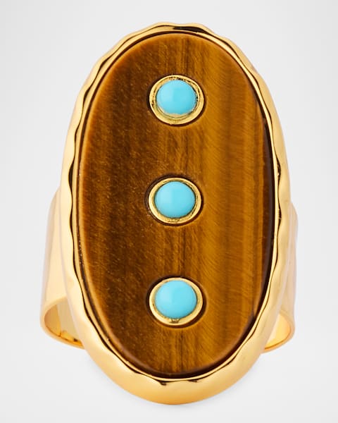 Tigers Eye Chunky Stone Statement Ring