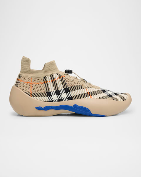 Burberry Men's Jack Check Cotton Low-Top Sneakers | Neiman