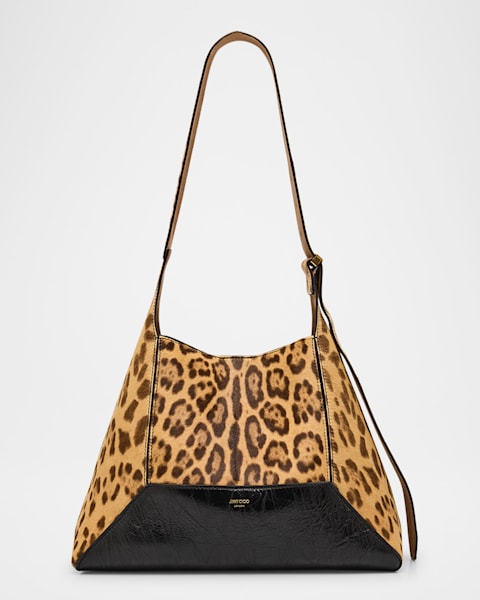 Jimmy Choo XS Diamond Leopard Calf Hair Top Handle Bag | Neiman Marcus