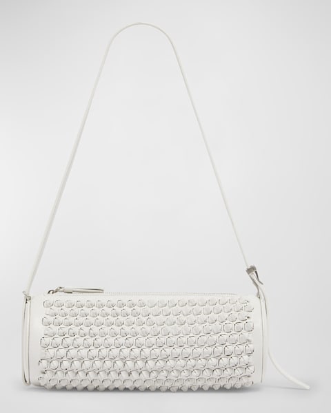 Valentino Garavani Alltime VLOGO Woven Leather Shoulder Bag