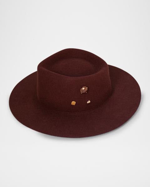 Van Palma Livy Junior Straw Large Brim Hat With Chain | Neiman Marcus