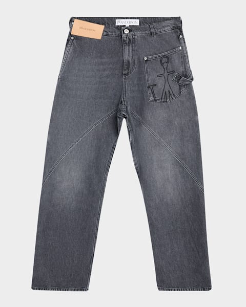 【関税込み】JW Anderson ブルー Twisted Workwear ジーンズ JW Anderson Men's Twisted Workwear Jeans | Neiman Marcus