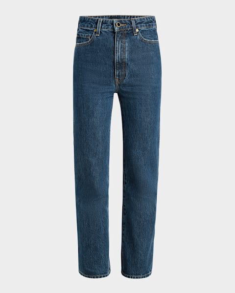 デニム・ジーパン KHAITE JEANS (1032096) Khaite Bonnie Straight-Leg Dark Wash Jeans | Neiman Marcus