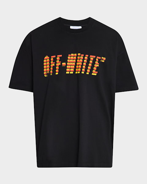 Off-White Men's Terry Allover-Logo Skate T-Shirt | Neiman Marcus