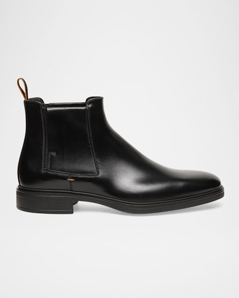 Santoni Men's Easy Leather Rubber-Sole Derby Shoes | Neiman Marcus