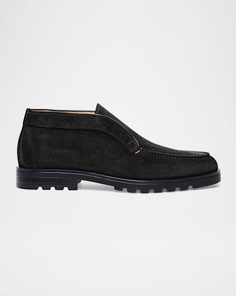 Giorgio Armani Men's Bull Leather Chukka Boots | Neiman Marcus