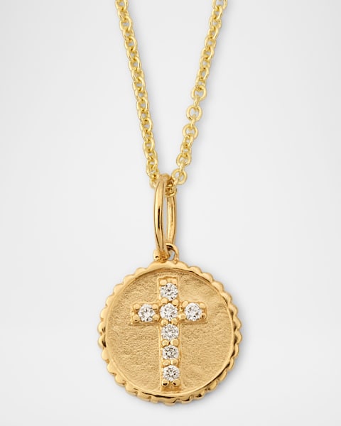 Baguette Everyday Cross Pendant Necklace with Jump Ring, 16-18"L