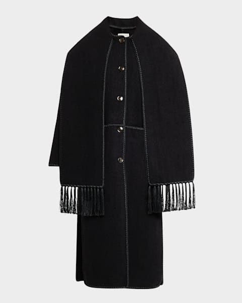 Toteme Long Classic Wool Coat | Neiman Marcus