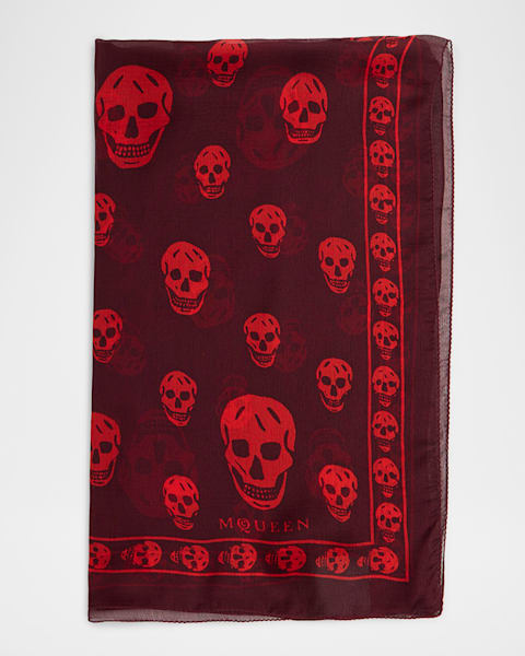 McQueen Leopard Skull Silk Scarf | Neiman Marcus