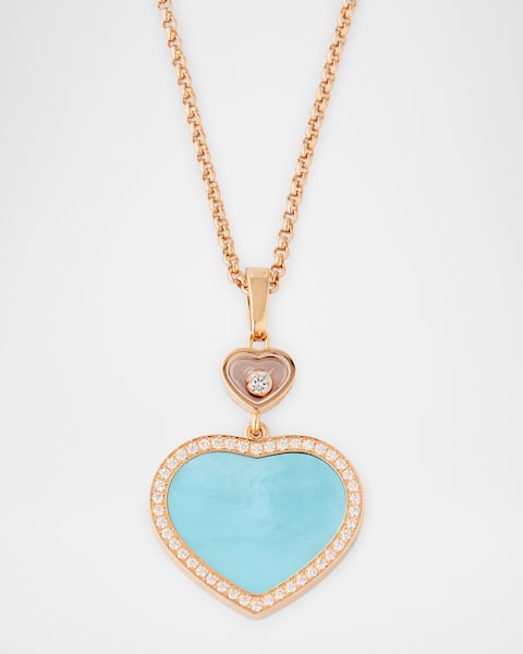 Chopard Happy Hearts 18K White Gold Diamond Bezel & Pave Pendant