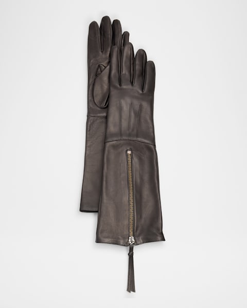 BOTTEGA BENETA glovesイントレチャートレザーグローブ