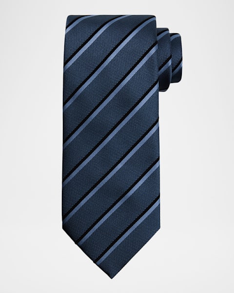 Men's Microfantasy Geometric Silk Tie