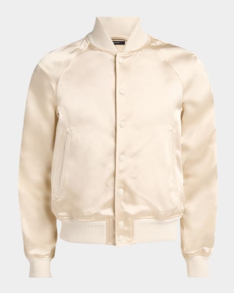 TOM FORD Men's Wool-Silk Faille Water-Resistant Field Jacket TOM FORD Men's Wool-Silk Faille Water-Resistant Field Jacket
