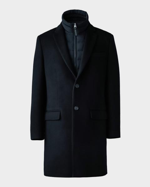 GIORGIO ARMANI × Neiman Marcus 別注ロングロート Giorgio Armani Men's Cashmere Herringbone Double-Breasted Overcoat