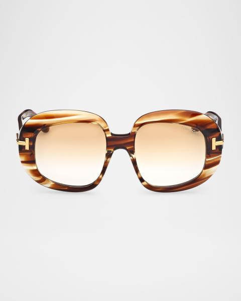 TOM FORD Icon Acetate Geometric Sunglasses | Neiman Marcus display picture 2