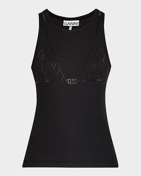 Prada Triangle Stretch Jersey Crop Tank Top | Neiman Marcus