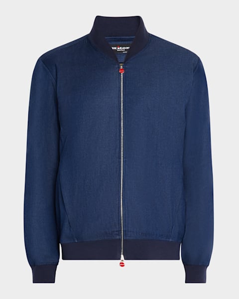 Kiton Men's Nylon Concealed-Zip Field Jacket | Neiman Marcus